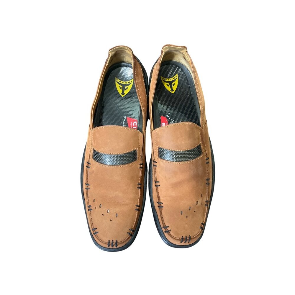 Toschi Mach Loafers Brown Nubuck Leather Driver Shoe CarbonLite Mens 11.5 - Picture 11 of 12